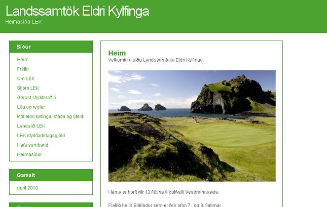 Nýr vefur Landssamtaka eldri kylfinga