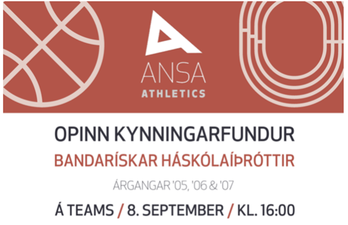 ANSAathletics aðstoðar ungt íþróttafólk - kynningarfundur 8. sept.