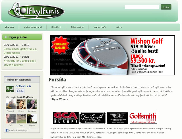 Golfkylfur.is - Nýtt fyrirtæki fyrir sérsmíðaðar golfkylfur