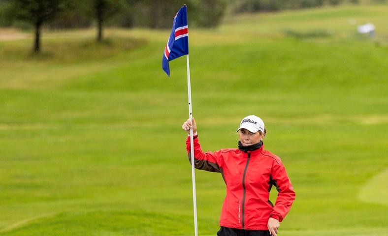 Skagakonan Elsa Maren leiðir eftir fyrsta hring hjá konum - setti vallarmet á Korpunni