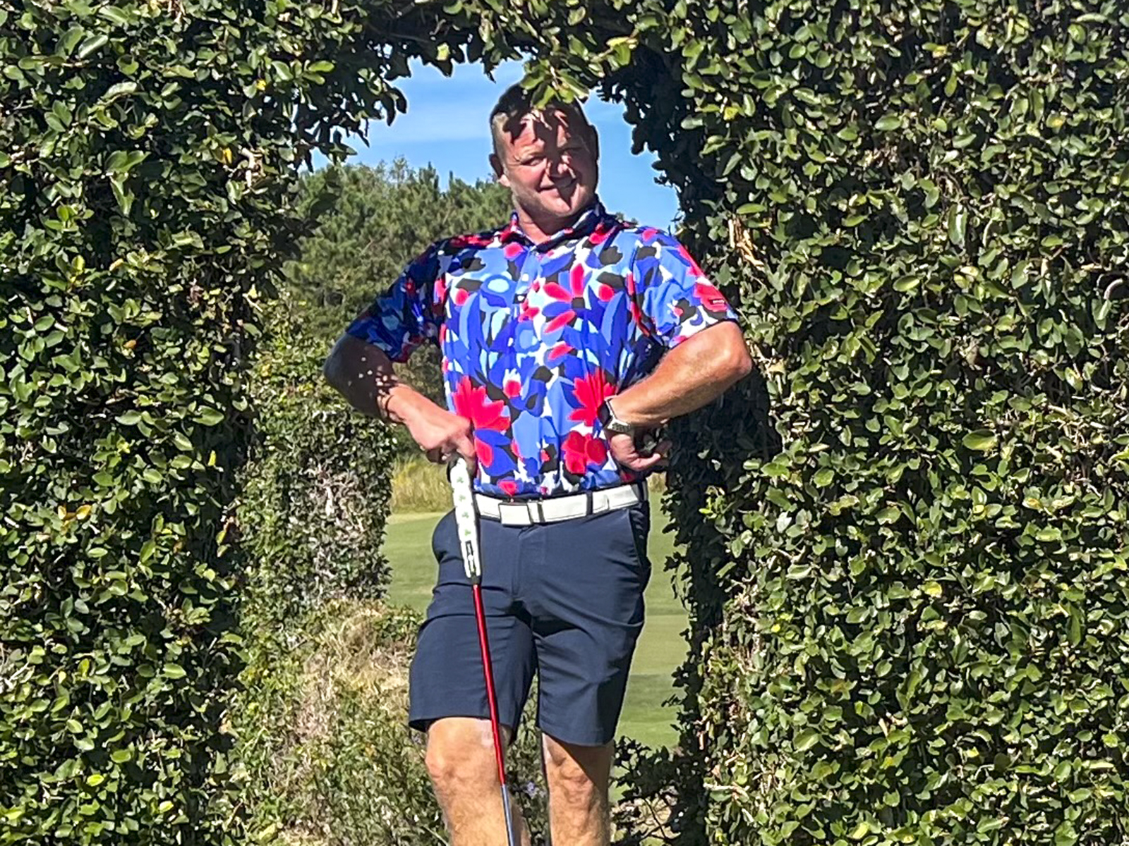 Prófaði að spila á „way back black“-teigum eins og Bryson DeChambeau