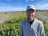 Rúnar Arnórsson kann vel við sig á heimavellinum, hann rölti með Kylfingi á 9. braut