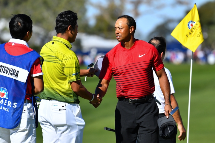 Tiger á meðal þeirra sem óskuðu Matsuyama til hamingju