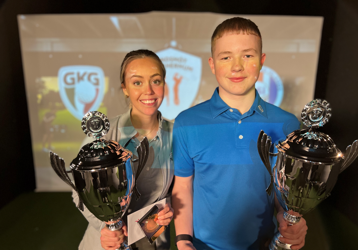 Saga Traustadóttir og Gunnlaugur Árni Sveinsson Landsmeistarar í golfhermum 2022