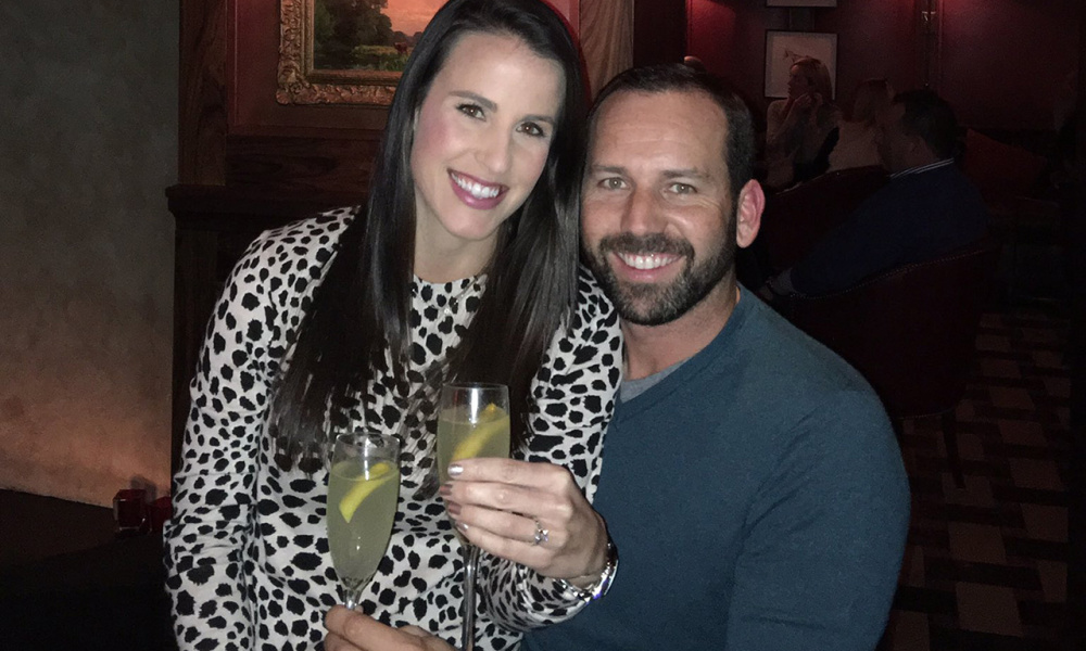 Sergio Garcia og Angela eiga von á barni