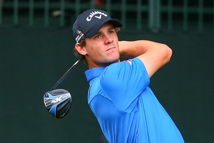Thomas Pieters sló í bakið á kærustunni sinni