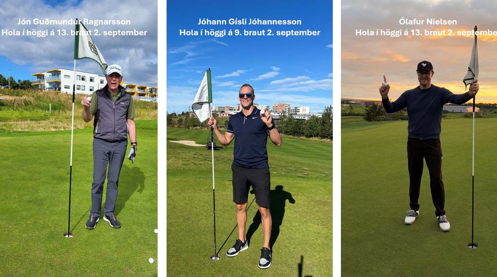 Þrír fóru holu í höggi sama dag á Leirdalnum