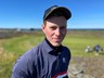 Tómas Eiríksson Hjaltested labbar 5. holuna með Kylfingi